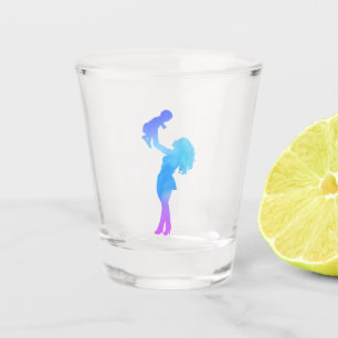 Vaso De Chupito Mamá y su bebé acuarela