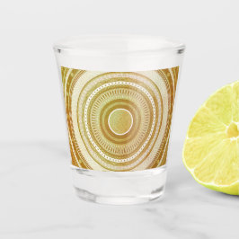 Vaso De Chupito Mandalá de Oro y Brillo