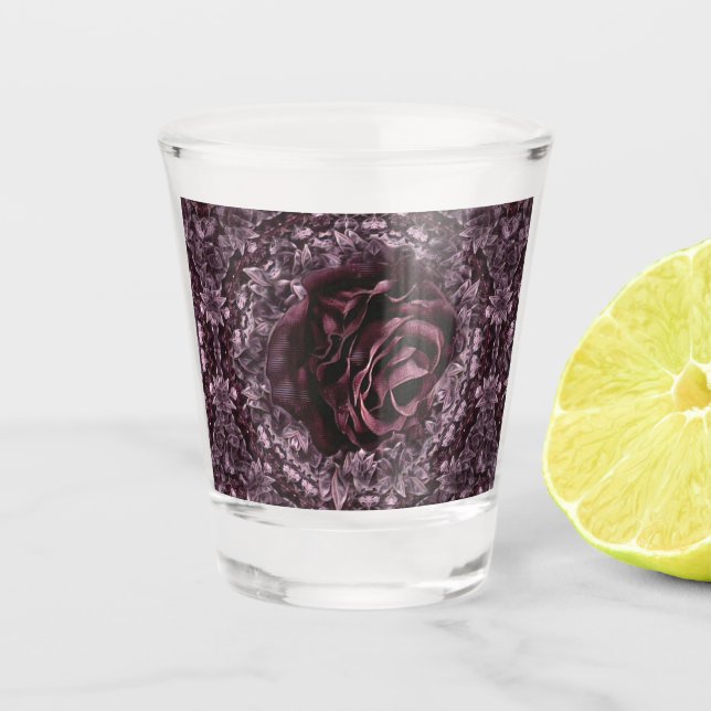 Vaso De Chupito Mandala de rosa  (Anverso)