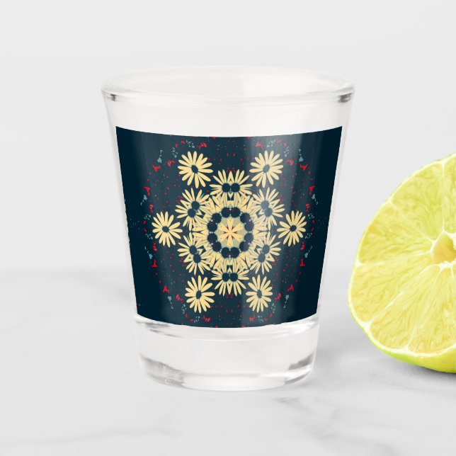 Vaso De Chupito Mandala de Sueños de Margarita (Anverso)
