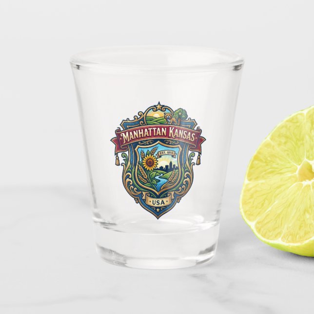 Vaso De Chupito Manhattan, Kansas EE. UU. (Anverso)