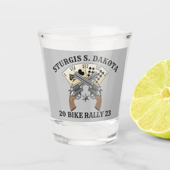 Vaso De Chupito Manifestación de ciclismo de Sturgis 2023 entre pi (Anverso)