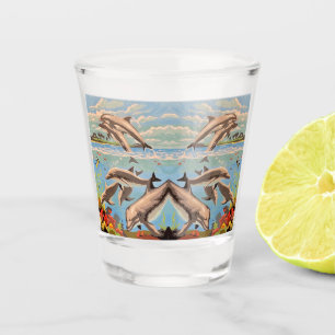 Vaso De Chupito Mano Pintada Por Número Delfines lúdicos