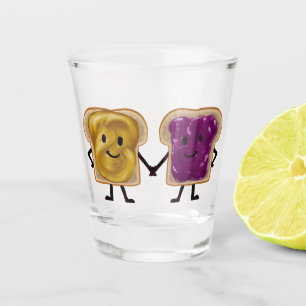 Vaso De Chupito Mantequilla de cacahuate y bocadillo de gelatina