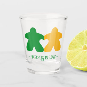 Vaso De Chupito Manzanas de amor, vidrio caliente verde y amarillo