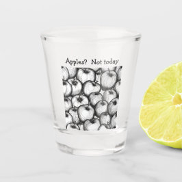 Vaso De Chupito Manzanas divertidas Black White Ink Personalizadas
