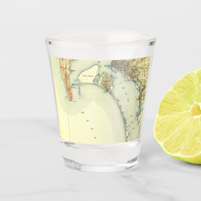 Vaso De Chupito Mapa Antiguo de San Diego (Anverso)