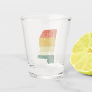 Vaso De Chupito Mapa con problemas del atardecer del vintage de Mi