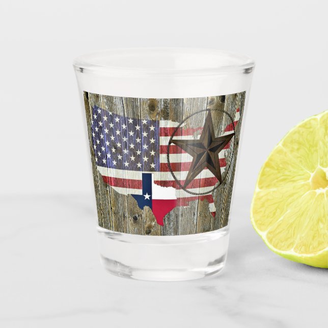 Vaso De Chupito Mapa de bandera del estado de Texas (Anverso)
