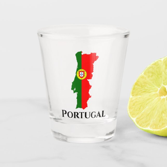 Vaso De Chupito Mapa de bandera portuguesa (Anverso)