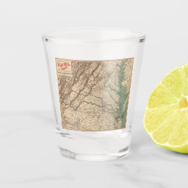 Vaso De Chupito Mapa de campos de batalla de la guerra civil de Vi