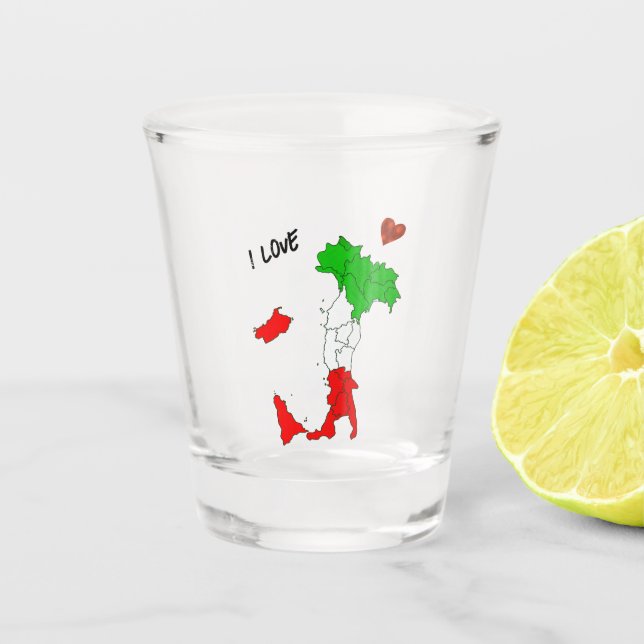 Vaso De Chupito Mapa de Italia (Anverso)