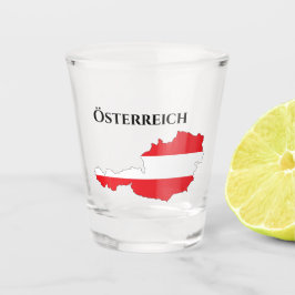 Vaso De Chupito Mapa de la bandera austríaca del Österreich Austri