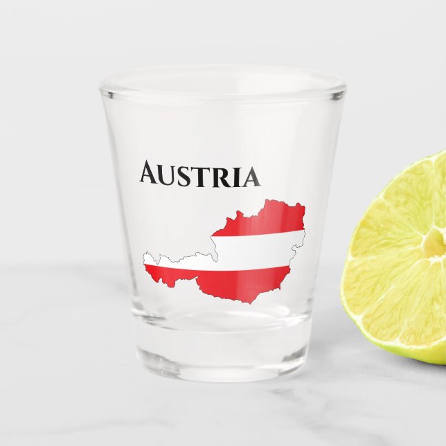 Vaso De Chupito Mapa de la bandera de Austria (Anverso)