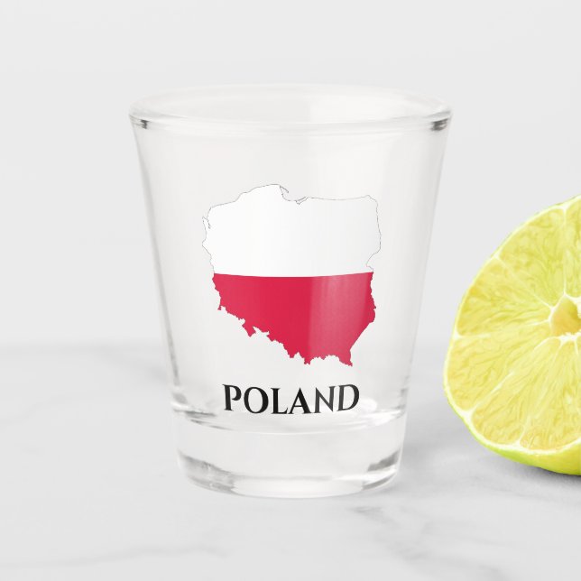 Vaso De Chupito Mapa de la bandera de Polonia (Anverso)