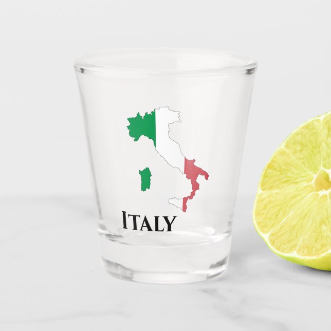 Vaso De Chupito Mapa de la bandera italiana de Italia (Anverso)