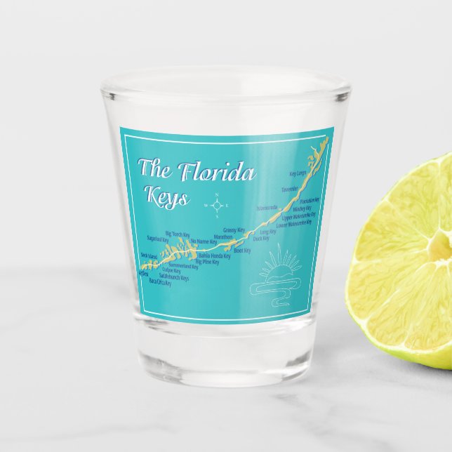Vaso De Chupito Mapa de las teclas de Florida (Anverso)