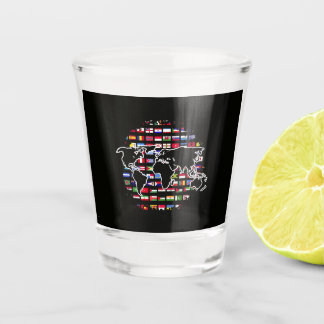 Vaso De Chupito Mapa de viaje mundial Mapa mundial Banderas intern
