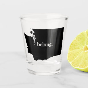 Vaso De Chupito Mapa del estado de Belong Washington