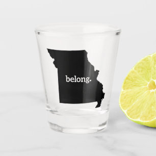 Vaso De Chupito Mapa del estado de Heart Missouri Belong
