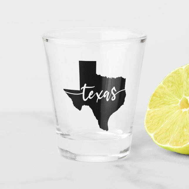 Vaso De Chupito Mapa del estado de Texas USA (Anverso)