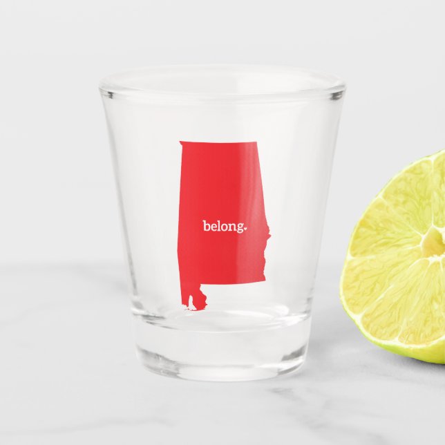 Vaso De Chupito Mapa estatal de Alabama Pertenece (Anverso)