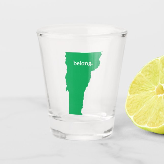 Vaso De Chupito Mapa estatal de Heart Vermont Belong (Anverso)