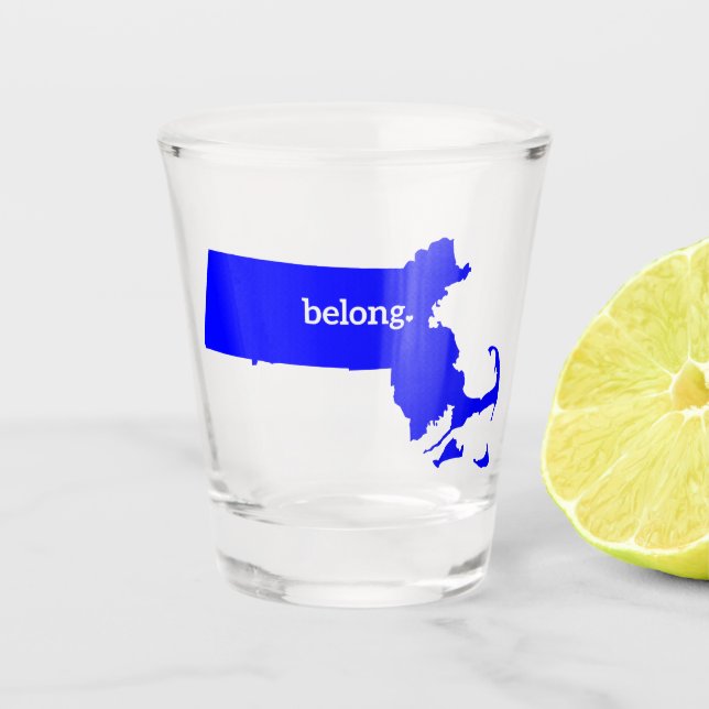 Vaso De Chupito Mapa estatal de Massachusetts Pertenece (Anverso)