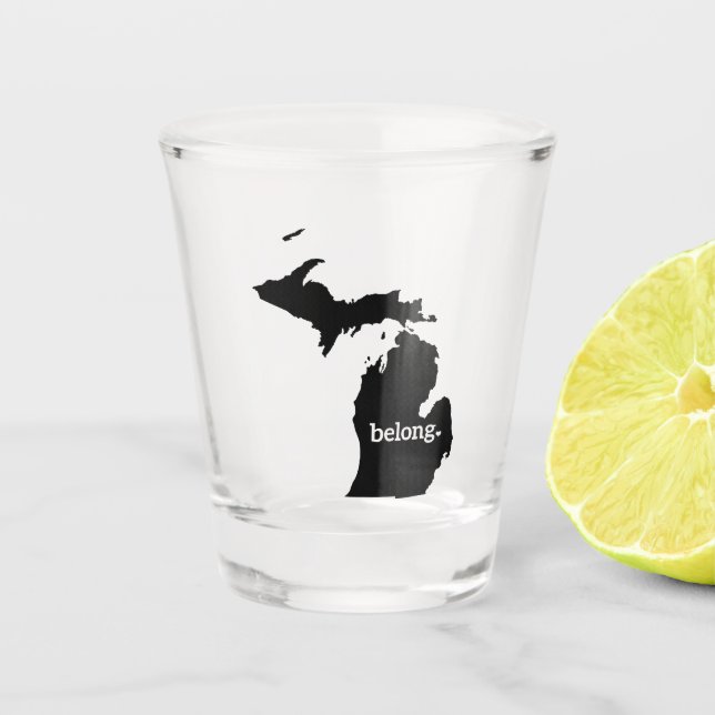 Vaso De Chupito Mapa estatal de Michigan Belong (Anverso)