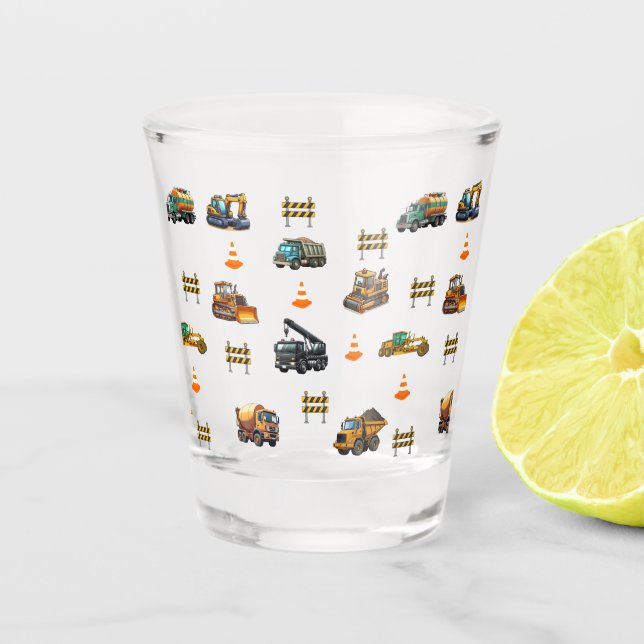 Vaso De Chupito Maquinaria de construcción  (Anverso)