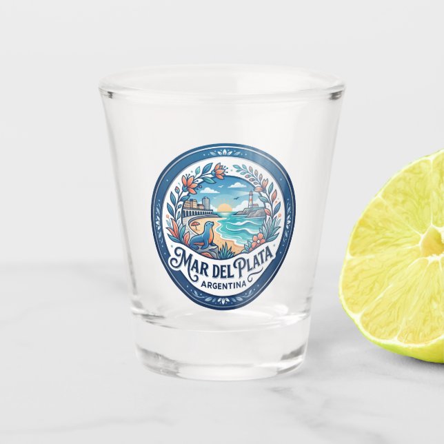 Vaso De Chupito Mar del Plata Argentina (Anverso)
