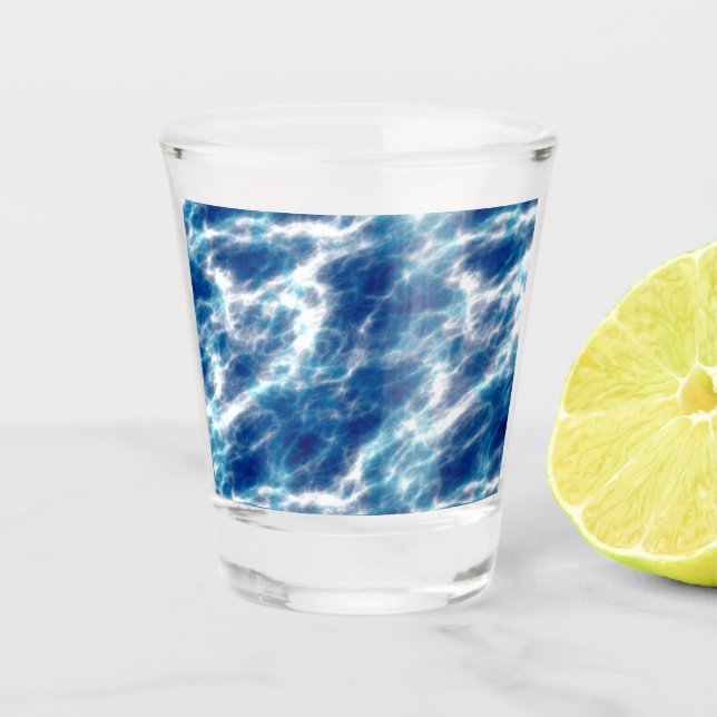 Vaso De Chupito Marble de agua azul (Anverso)