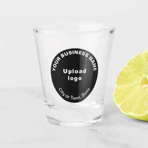 Vaso De Chupito Marca comercial de redondeo negro sobre vidrio cal