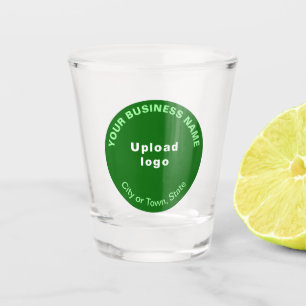 Vaso De Chupito Marca comercial de Ronda Verde sobre vidrio calien