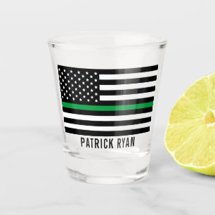 Vaso De Chupito Marca estadounidense de línea verde delgada milit