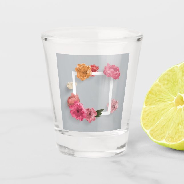 Vaso De Chupito Marco de flor (Anverso)