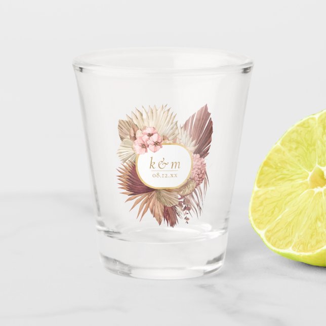 Vaso De Chupito Marco floral Boho Oasis Boda ID959 (Anverso)