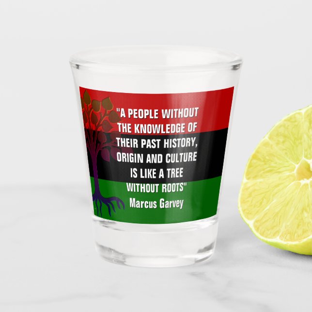 Vaso De Chupito Marcus Garvey TREE SIN RAÍCES (Anverso)