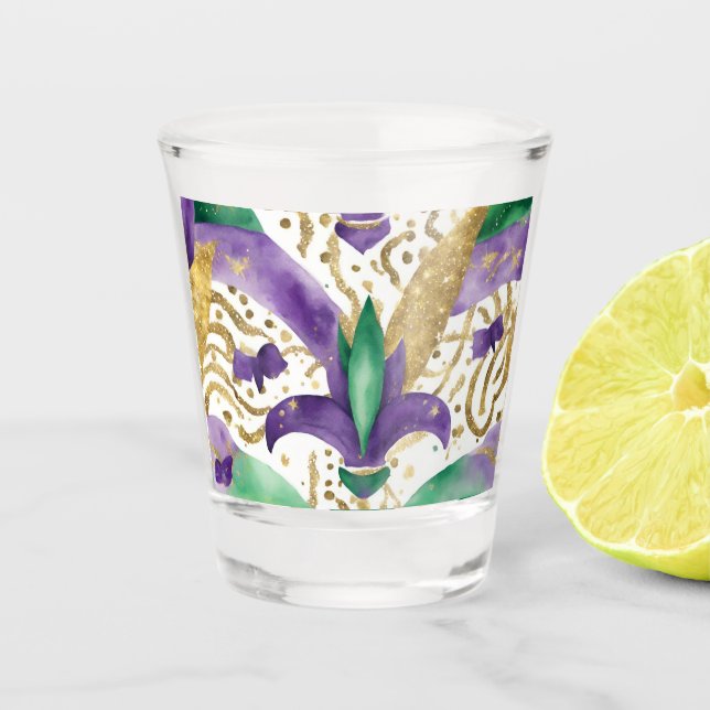 Vaso De Chupito Mardi gras colores Cooler (Anverso)