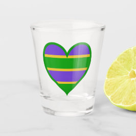 Vaso De Chupito Mardi Gras Corazón rayado