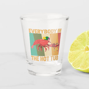 Vaso De Chupito Mardi Gras De Langosta Graciosa En La Bañera Calie