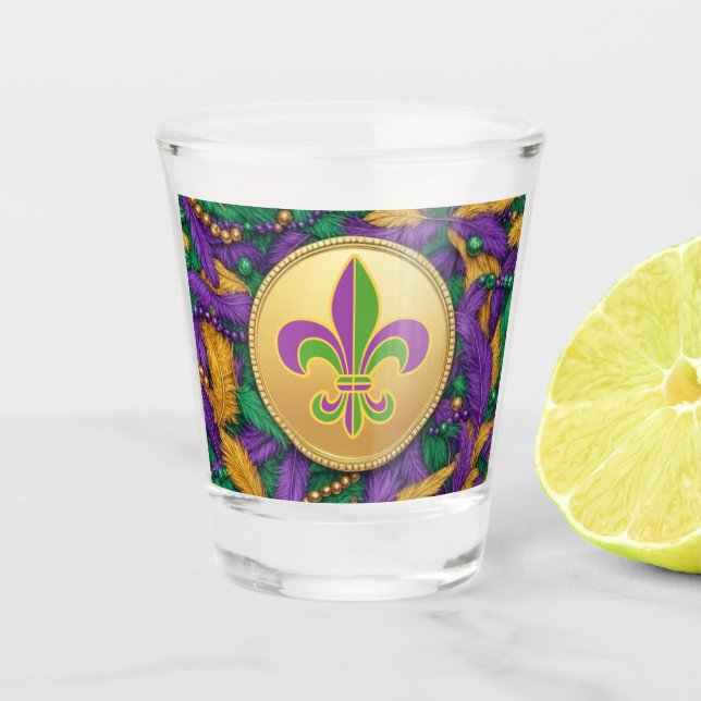 Vaso De Chupito Mardi Gras Fleur de lis (Anverso)