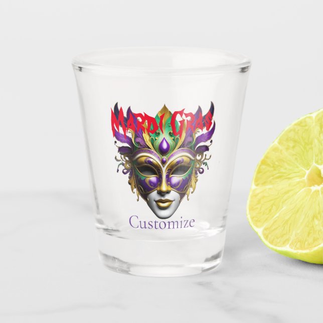 Vaso De Chupito Mardi Gras Mask Thunder_Cove (Anverso)