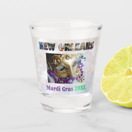 Vaso De Chupito Mardi Gras New Orleans Beads Mask Nola