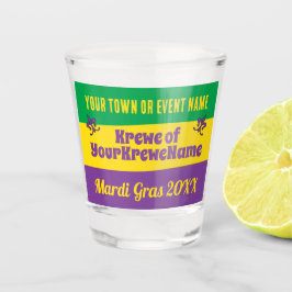 Vaso De Chupito Mardi Gras Parade Krewe con cualquier texto