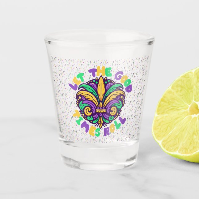 Vaso De Chupito Mardi Gras Que pasen los buenos tiempos (Anverso)