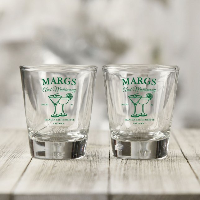 Vaso De Chupito Margs and Matrimony Beach Bachelorette (Subido por el creador)