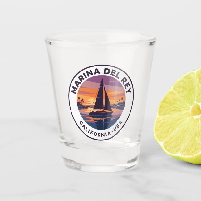 Vaso De Chupito Marina del Rey California (Anverso)