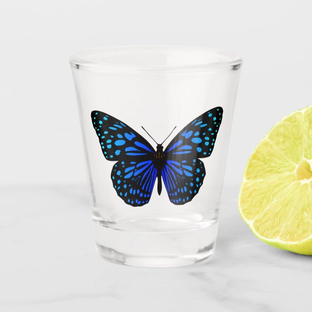 Vaso De Chupito Mariposa azul (Anverso)