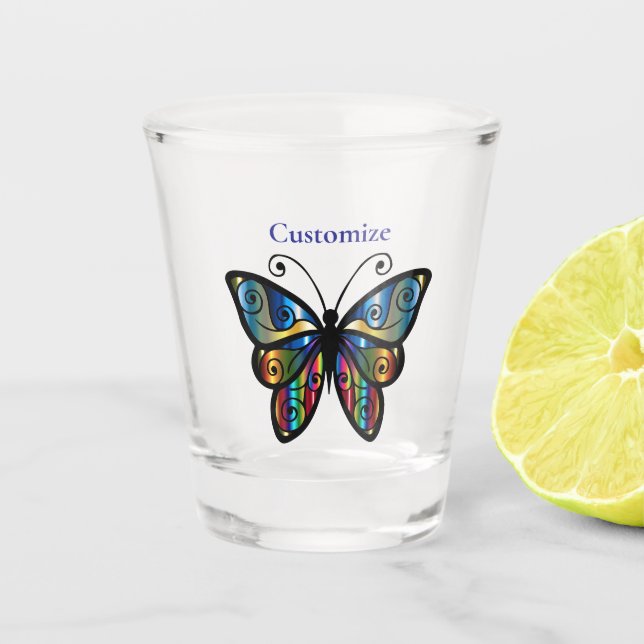 Vaso De Chupito Mariposa Colorida Thunder_Cove (Anverso)